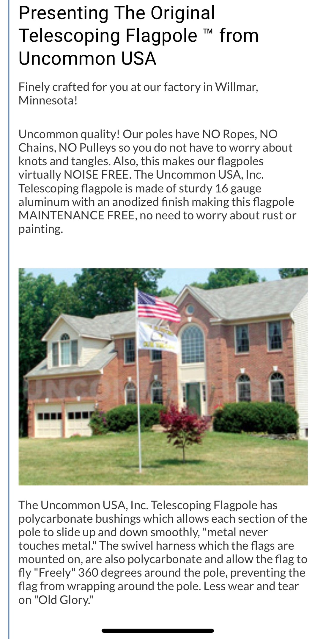 Heavy duty Residential Flag Pole